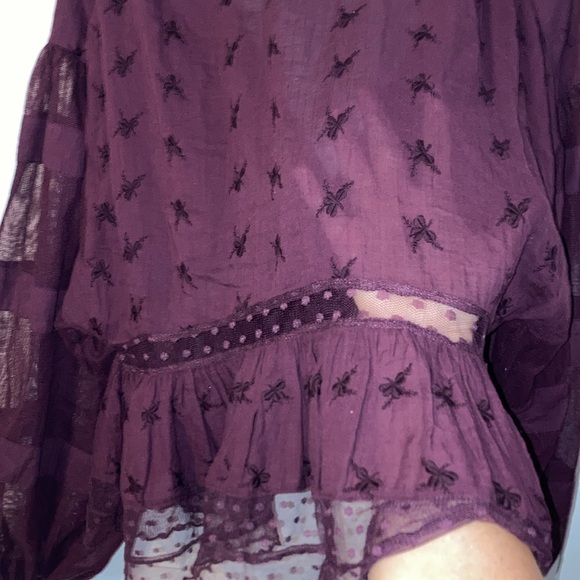 Free People sheer purple blouse - Picture 6 of 10
